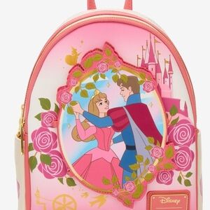 Loungefly Disney Sleeping Beauty Castle Dance Mini Backpack - Pink & Gold